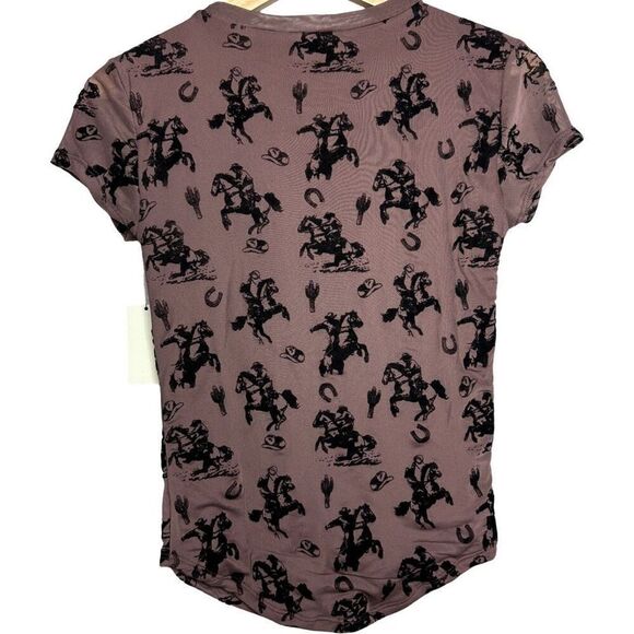 Horse Top Blouse Size Small Cowboy Women’s Rodeo V Neck NWT Western Nashville - Picture 2 of 4